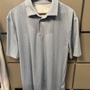 Southern Tide Gray Geometric Polo Shirt